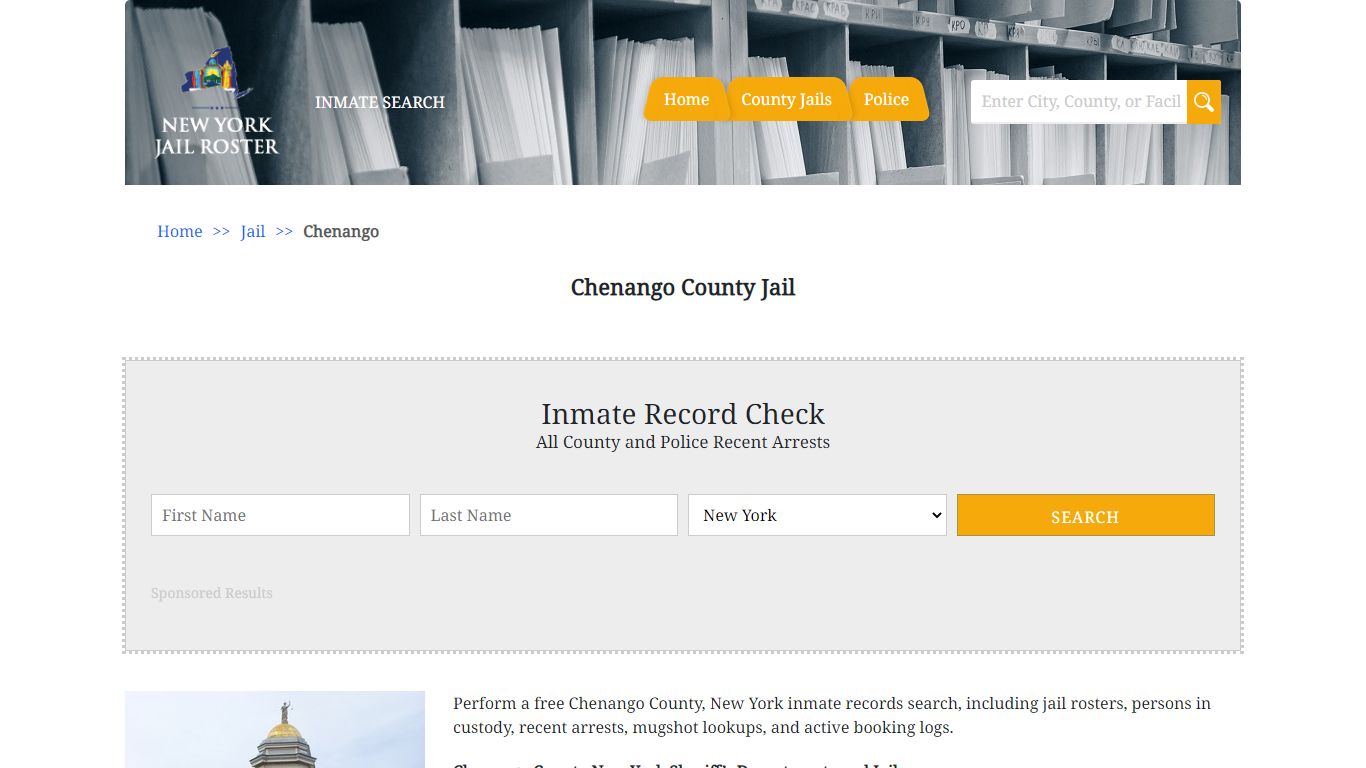 Chenango County Jail - Jail Roster Search